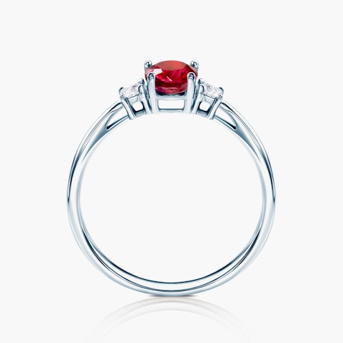 Pierścionek Red Passion: białe złoto, rubin